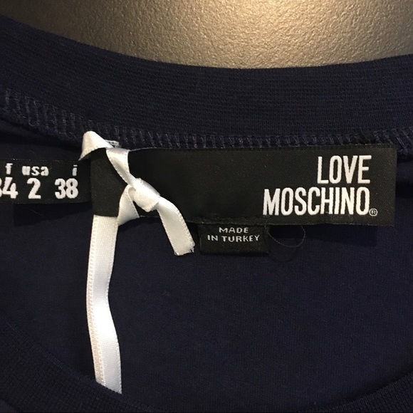 NWT Love Moschino navy women’s T-shirt size US 2 - Picture 5 of 9